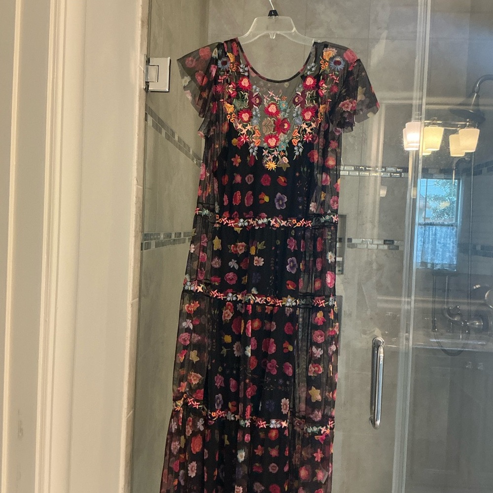 Johnny Was Black Mesh dress